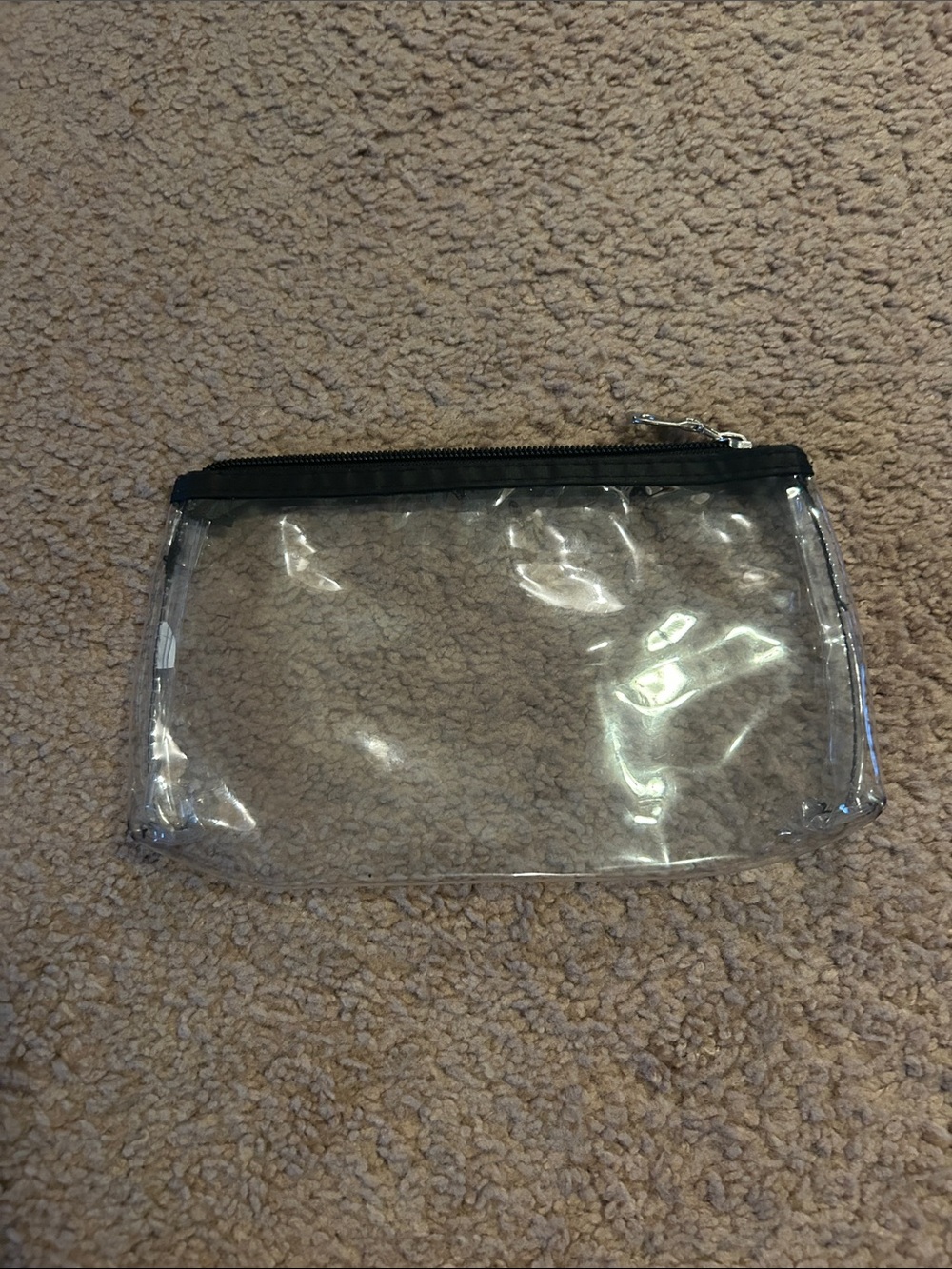 Clear PVC Zip Pouch with Black Trim